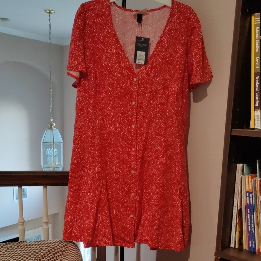 Universal Thread Red Patterned Blouse - Picture 3 of 3